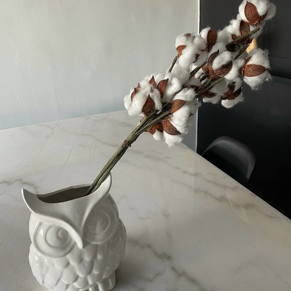 Owl Ceramic Vase in White - Picture 4 of 11